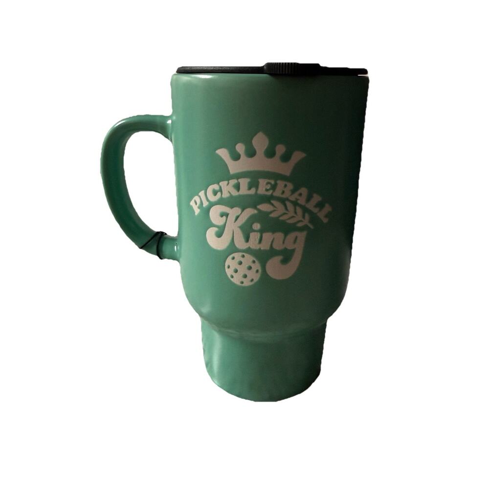 Pickle ball king Ceramic Travel Mug